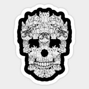 Niche Skull Island Mod Art  Cats Skull Cat Sticker